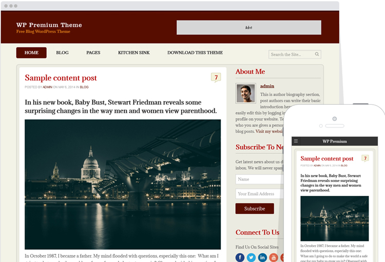 WP Premium Theme - Free Blog WordPress Theme