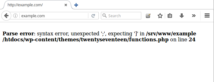 How to fix Parse error: syntax error in WordPress