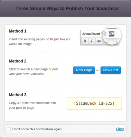 ways to publish slidedeck