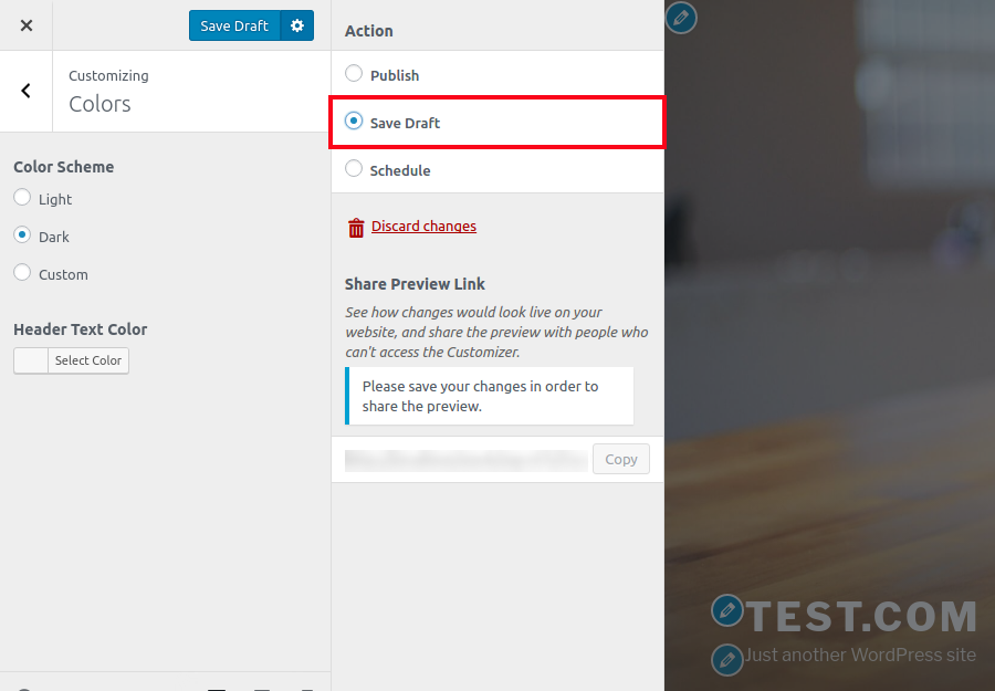 Save Theme Changes in Draft and Schedule the Publishing Time
