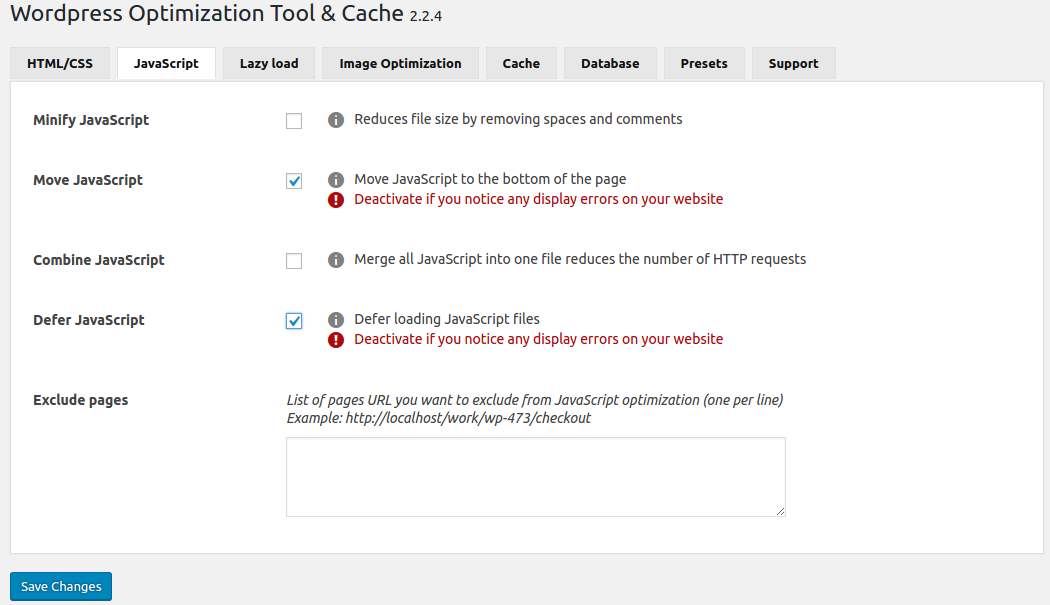 WOT Cache Plugin Javascript