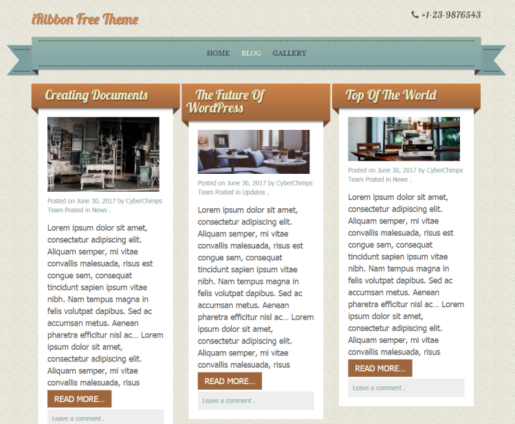 iRibbon – Free Retro WordPress Theme