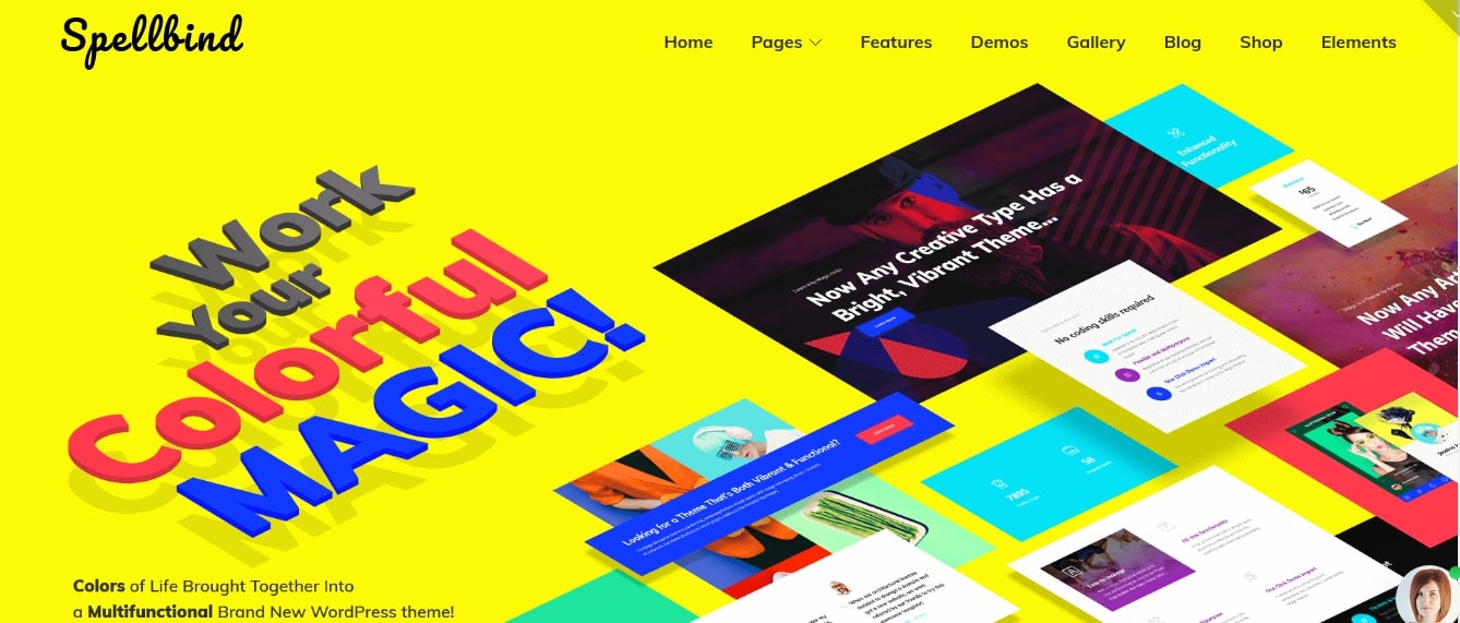 Spellbind - Designer Landing Page Wordpress Theme