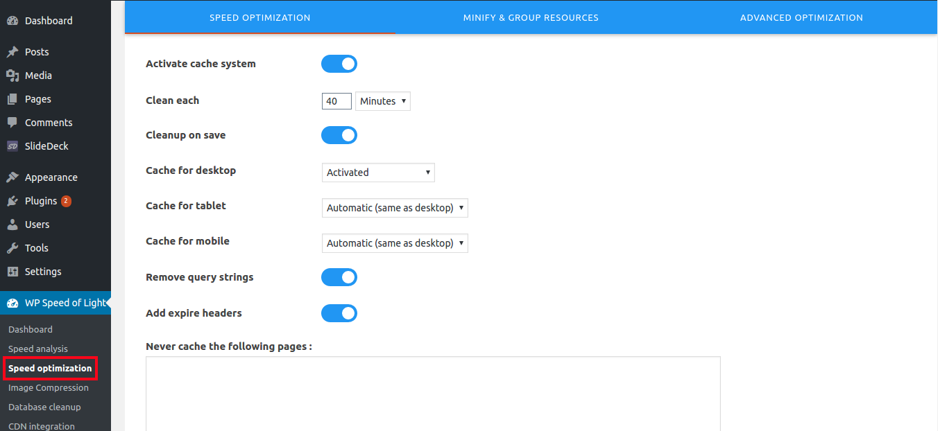 WP Speed of Light Speed Optimization