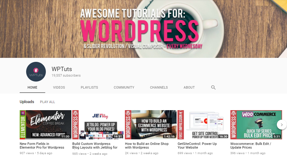 wptuts youtube channel