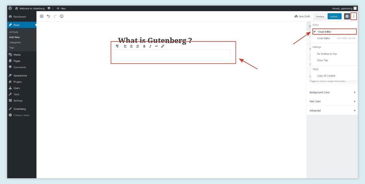 gutenberg wordpress editor