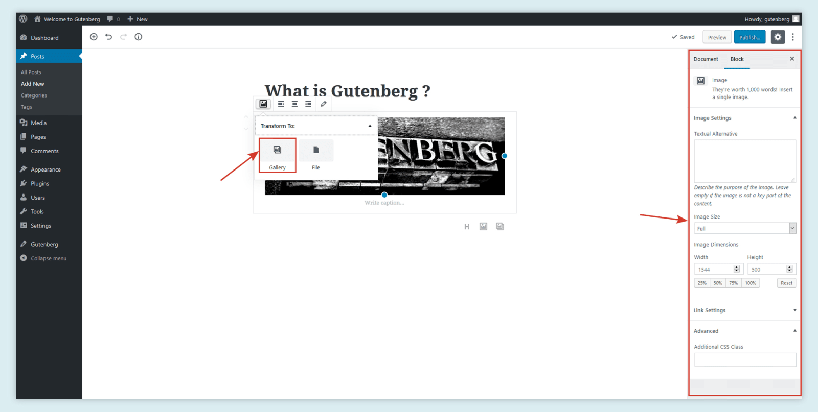 gutenberg wordpress editor