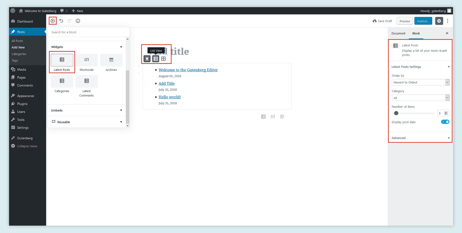 Wordpress gutenberg wordpress editor