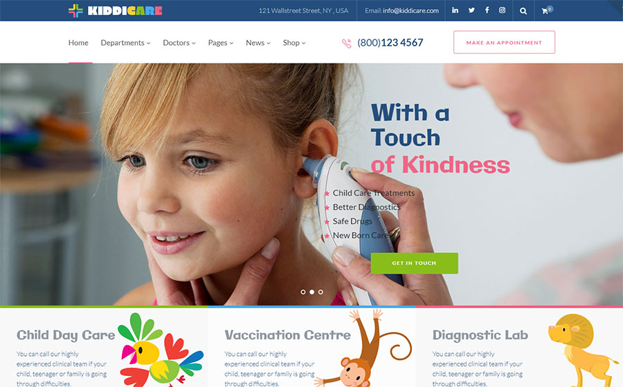 KiddiCare - Pediatric Clinic WordPress Theme