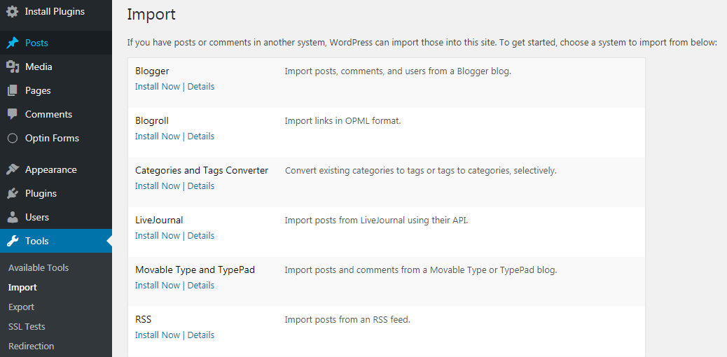 Import blogger to WordPress
