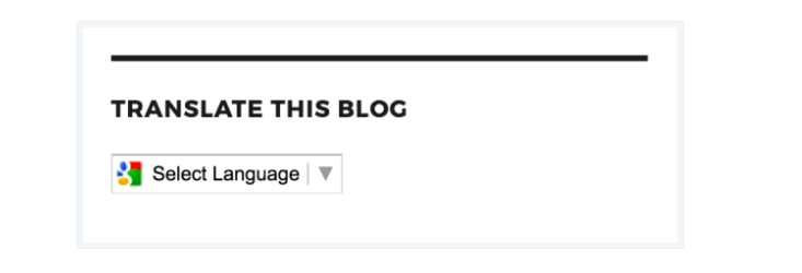 Google Translate widget