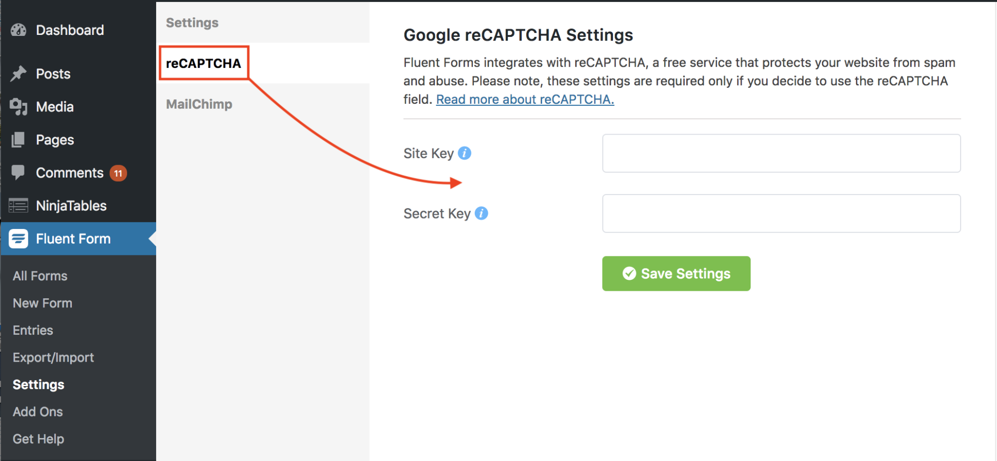 reCaptcha Capability