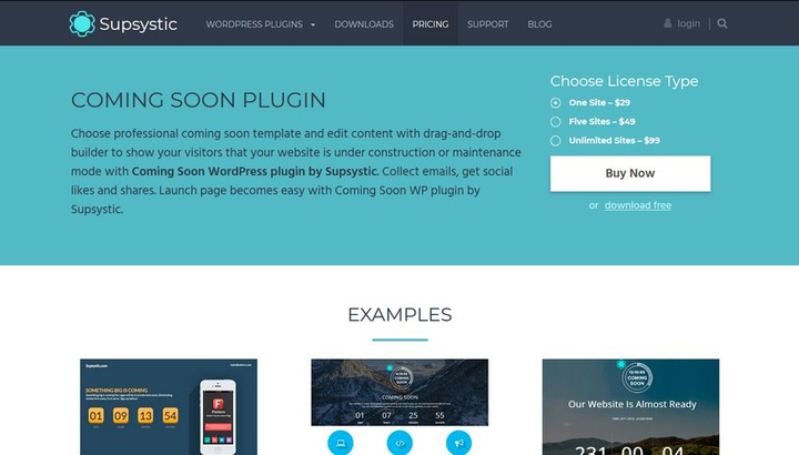 WordPress coming soon page