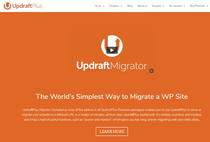 UpdraftPlus Migrator- best wordpress migration plugins