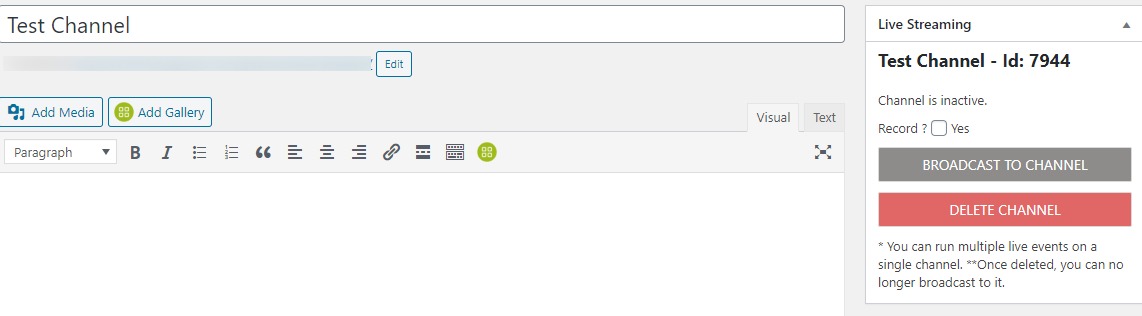 Broadcast to channel 