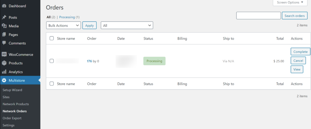 Manage orders from one dashboard WOomultistore - WooCommerce Multistore