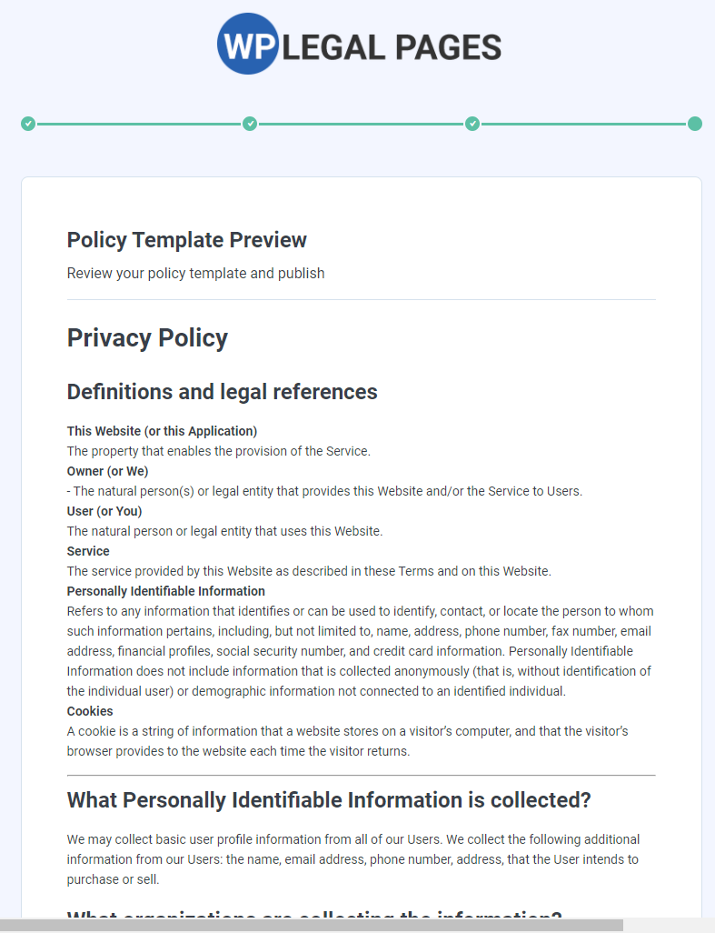WP Legal Pages-Wizard