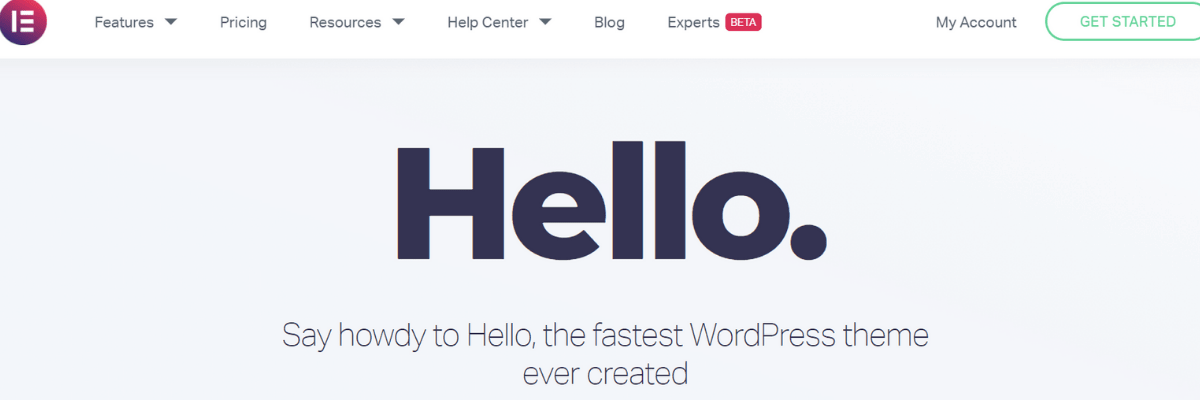 Elementor theme Hello