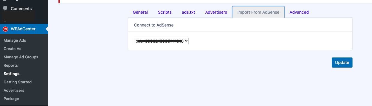 Import from AdSense-wordpress ads manager plugin