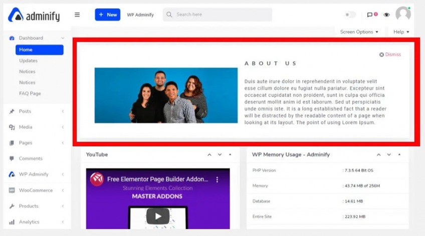 Welcome widgets Welcome widgets