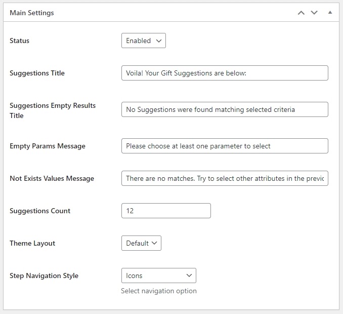 Growanizer- Main settings page