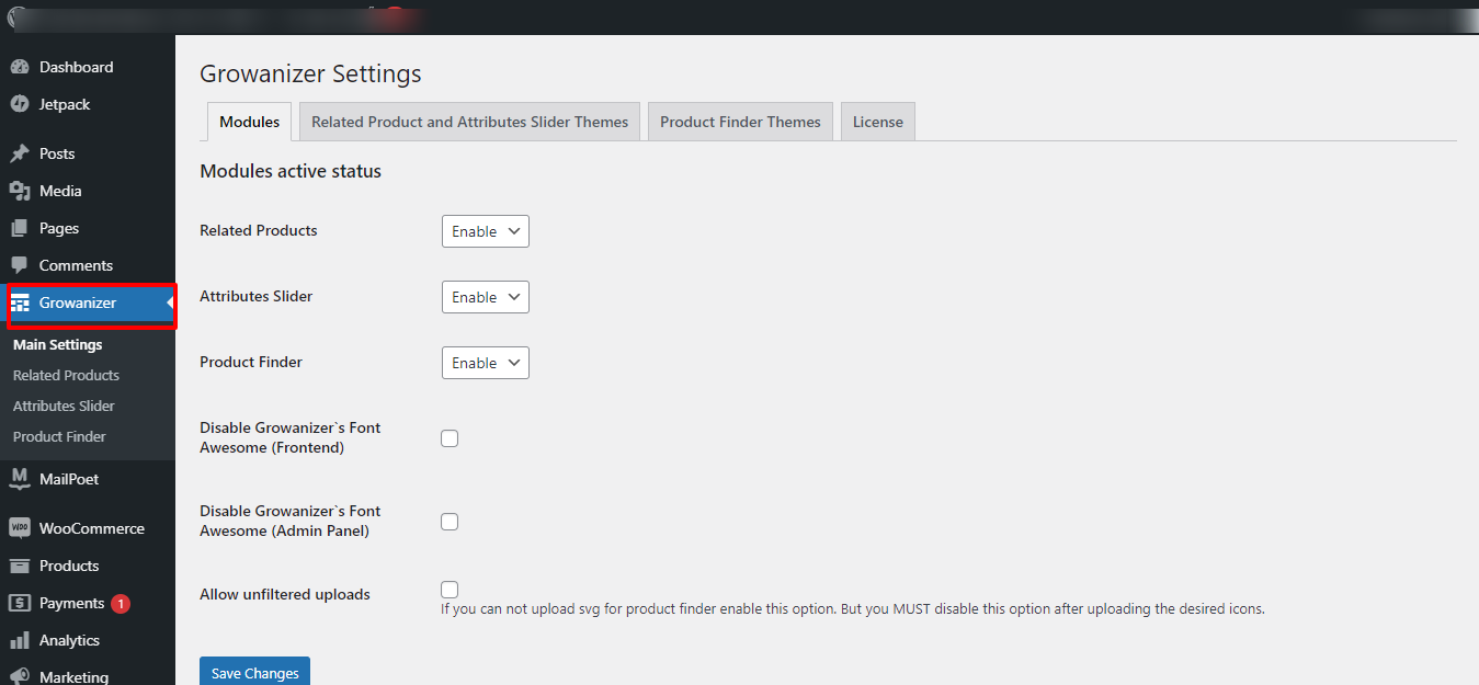 Installing Growanizer plugin