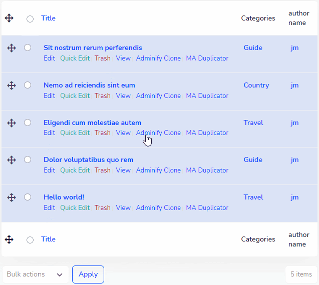 Reorder post Reorder post