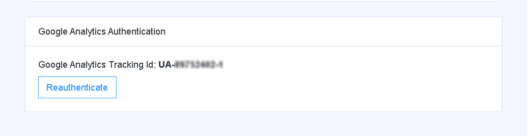 Google Analytics Tracking Id
