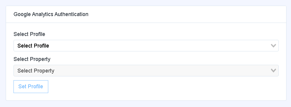 Select account and property.