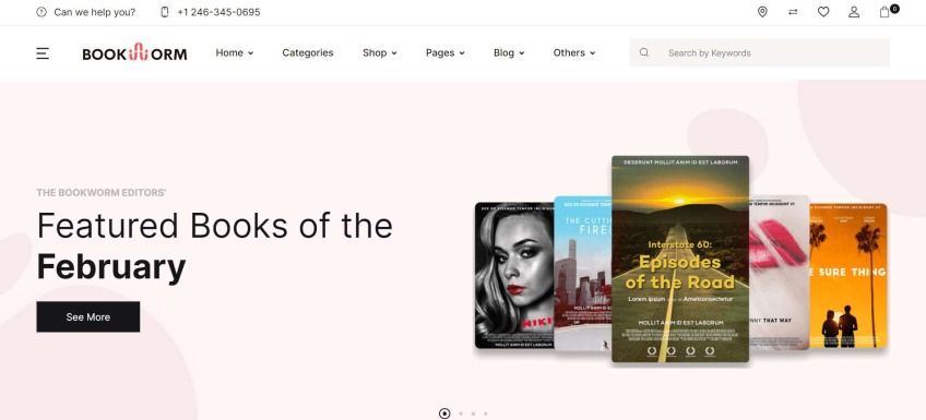 Bookworm - Bookstore & Bookshop WooCommerce Theme