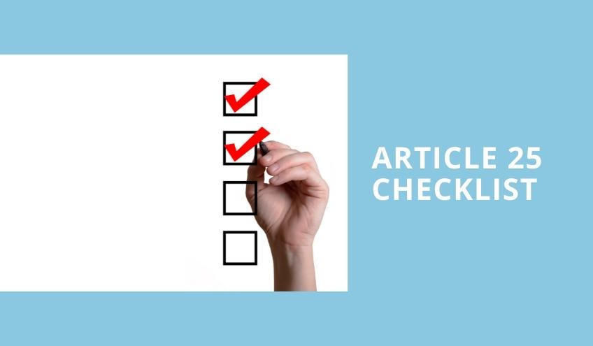 article 25 checklist