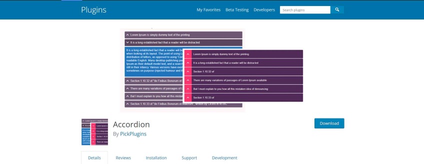 Free WordPress accordion plugin