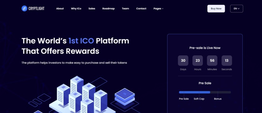 Cryptlight – ICO NFT Landing Page WordPress Theme