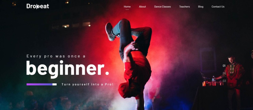 Dropbeat – Creative Dance Studio WordPress Theme
