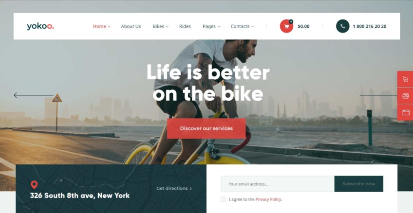 Yokoo – Bike Shop & Bicycle Rental WordPress Theme