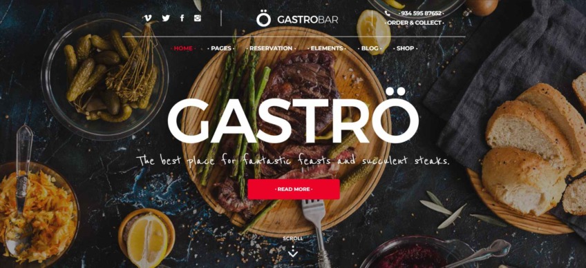 GastroBar – Theme for Fast Food Restaurants and Bars