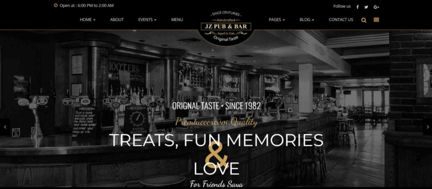 JZ Pub & Bar WordPress Theme