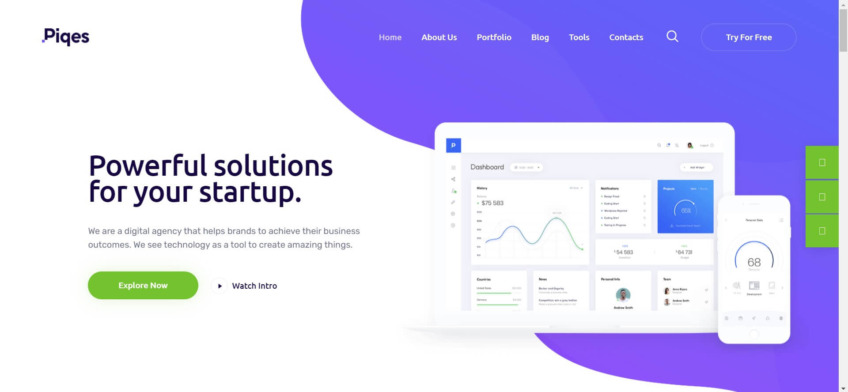 Piqes WordPress Themes For Entrepreneurs