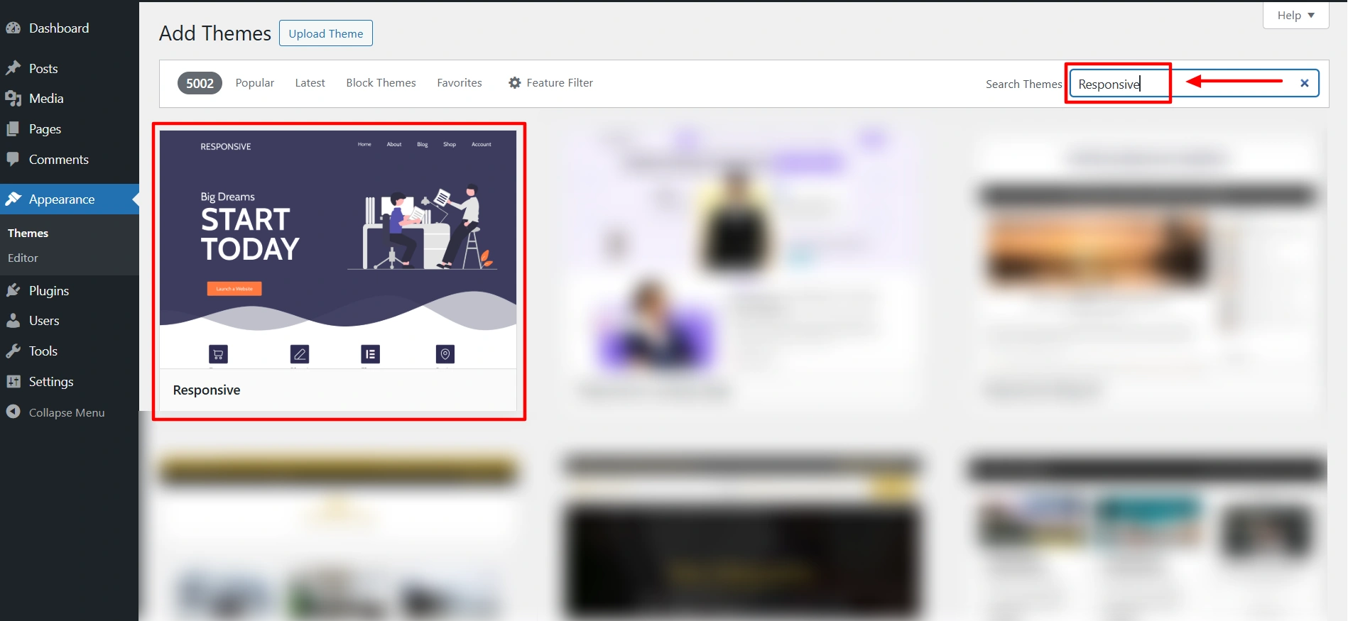 Search for Responsive 