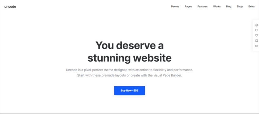 Uncode One Page WordPress Theme
