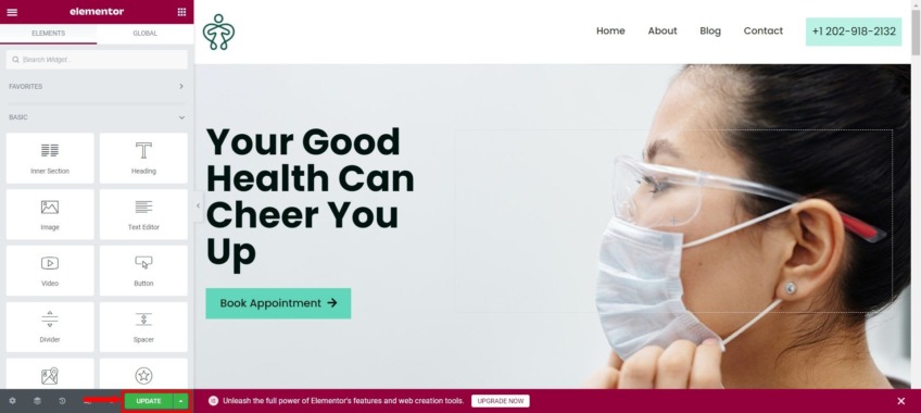 doctor website template update