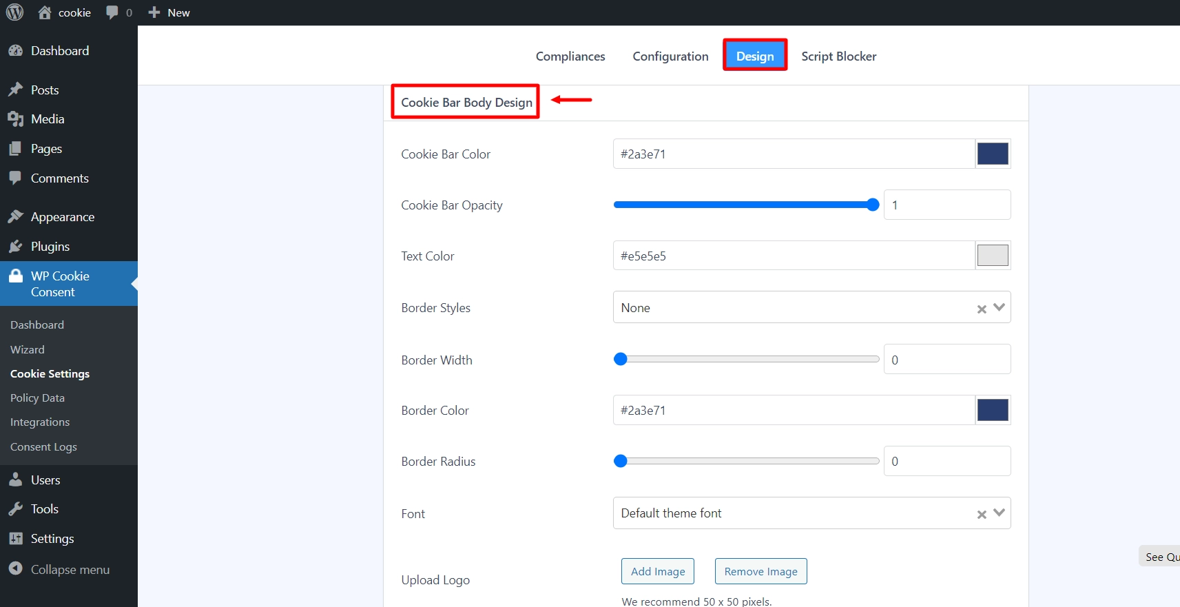 Design tab - eprivacy directive