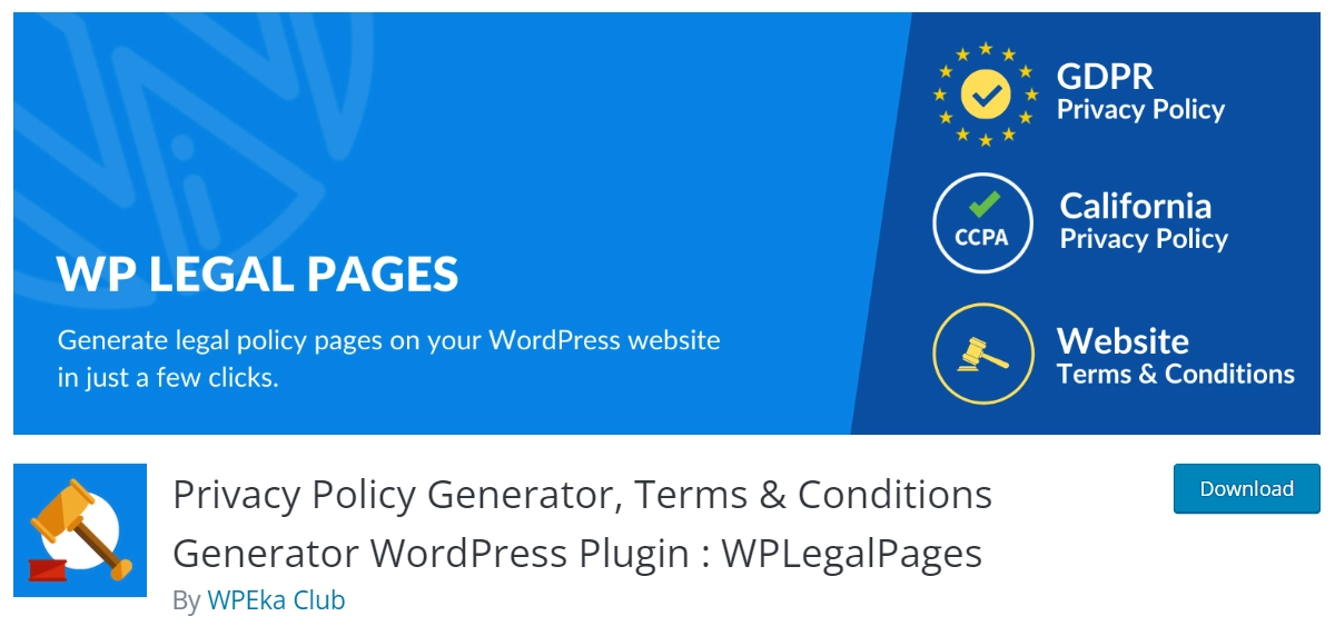 WP Legal Page Plugin