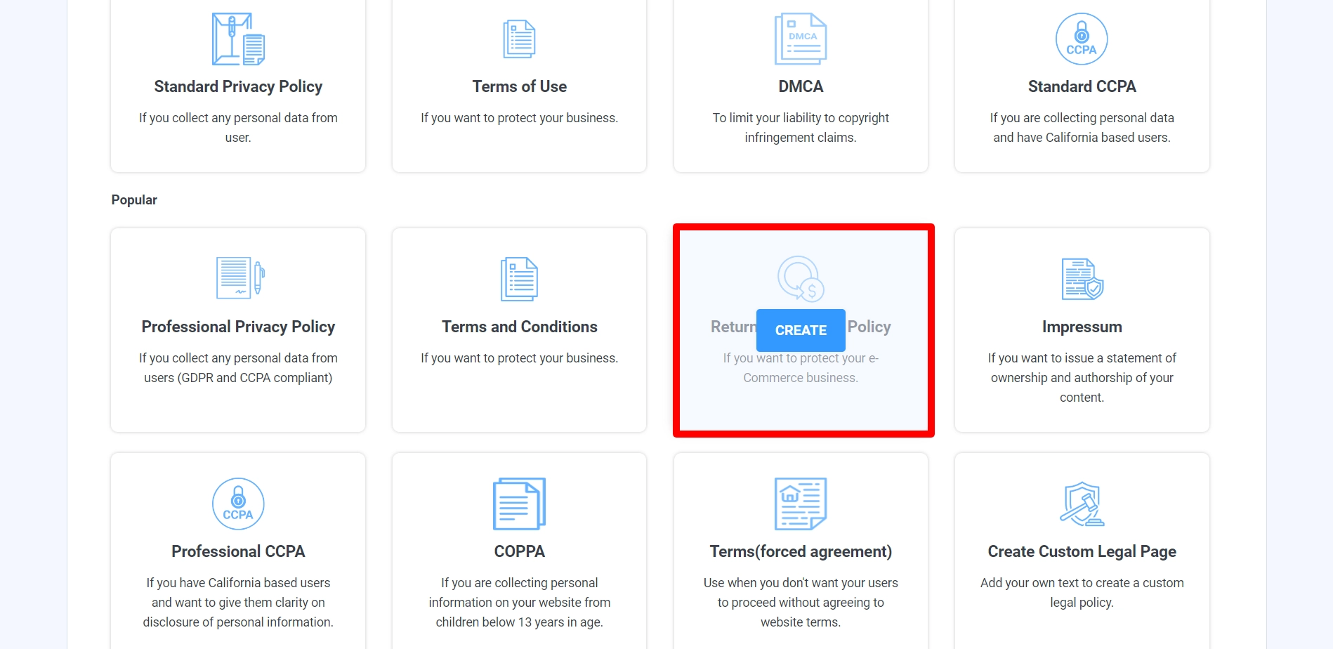 creating the refund policy