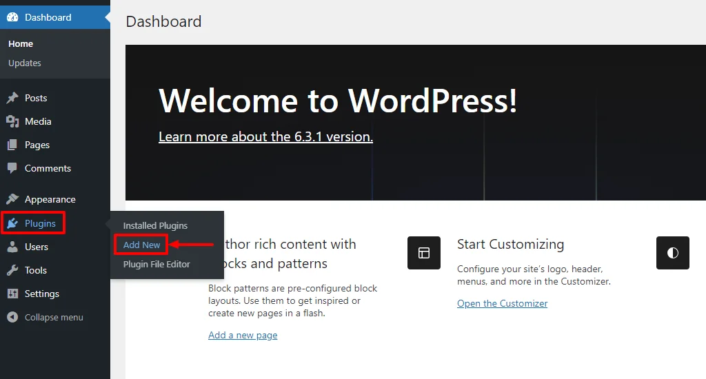 Add new plugin from dashboard
