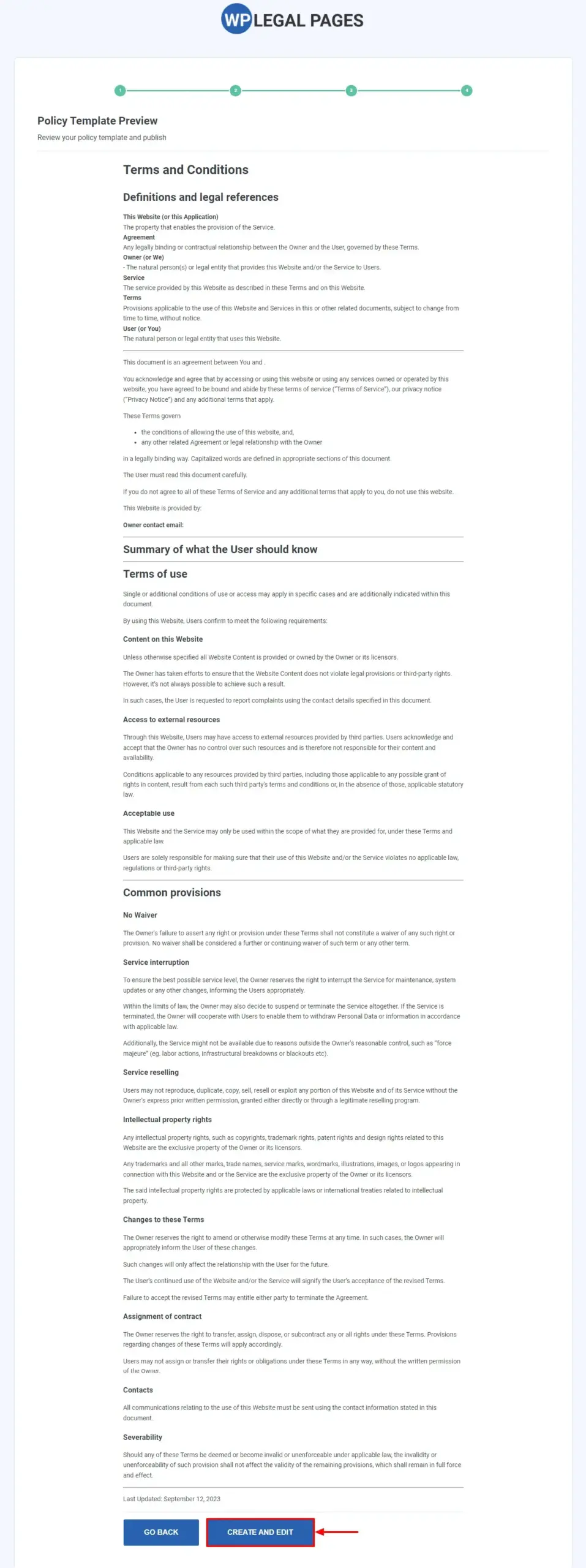 Preview the template