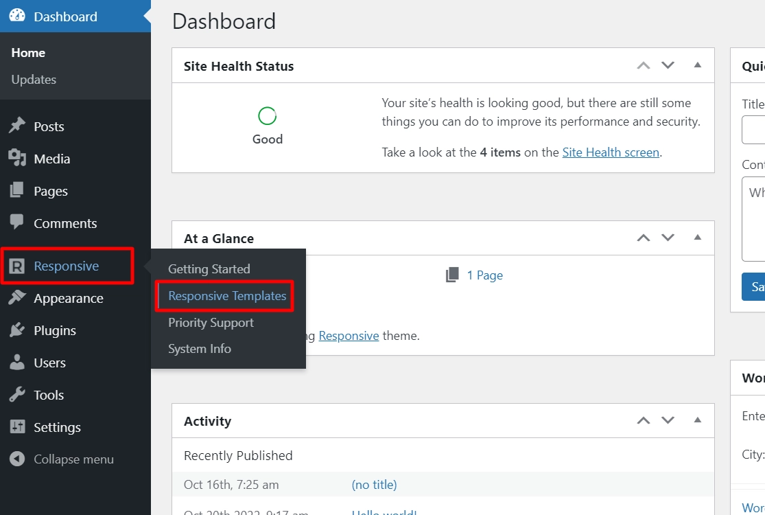 Responsive > Responsive Templates