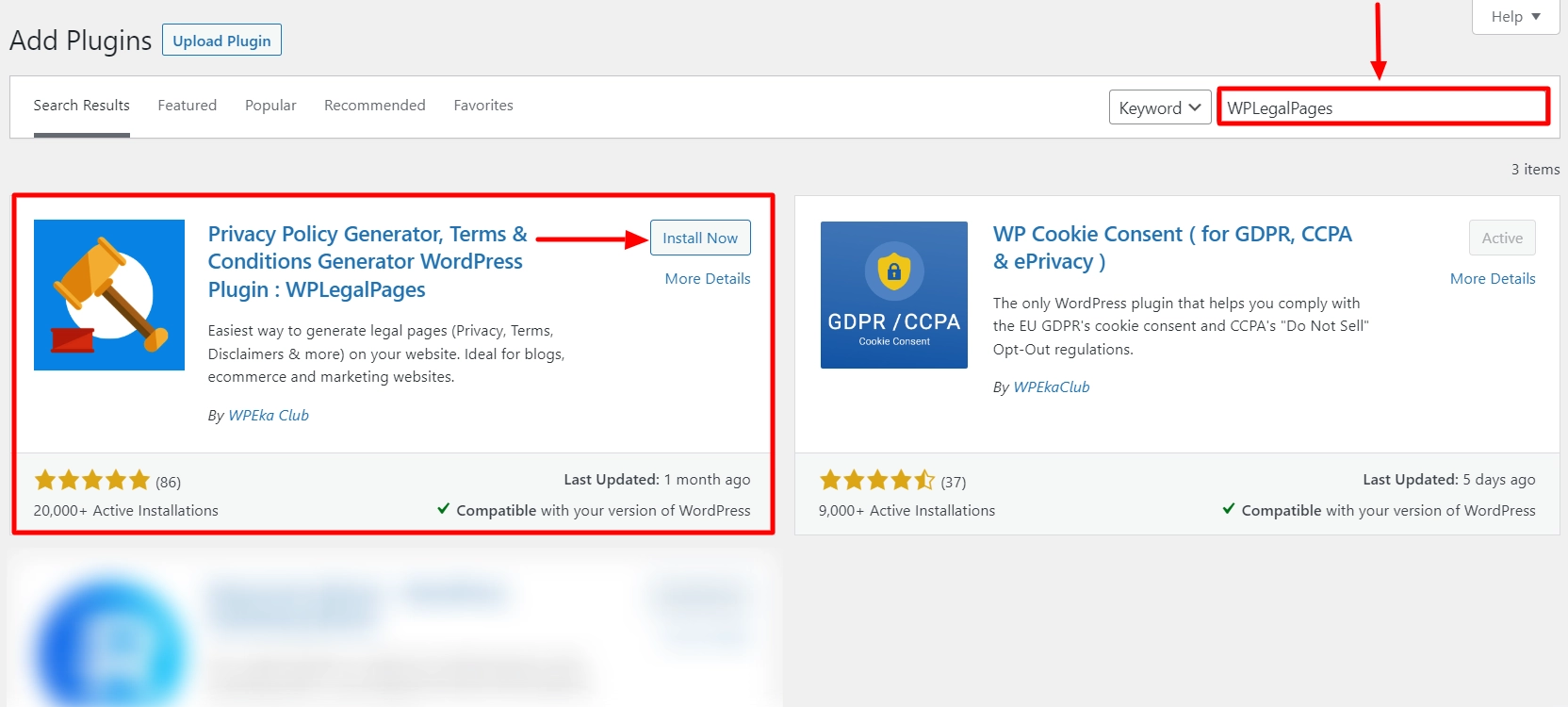 Install WPLegalPages