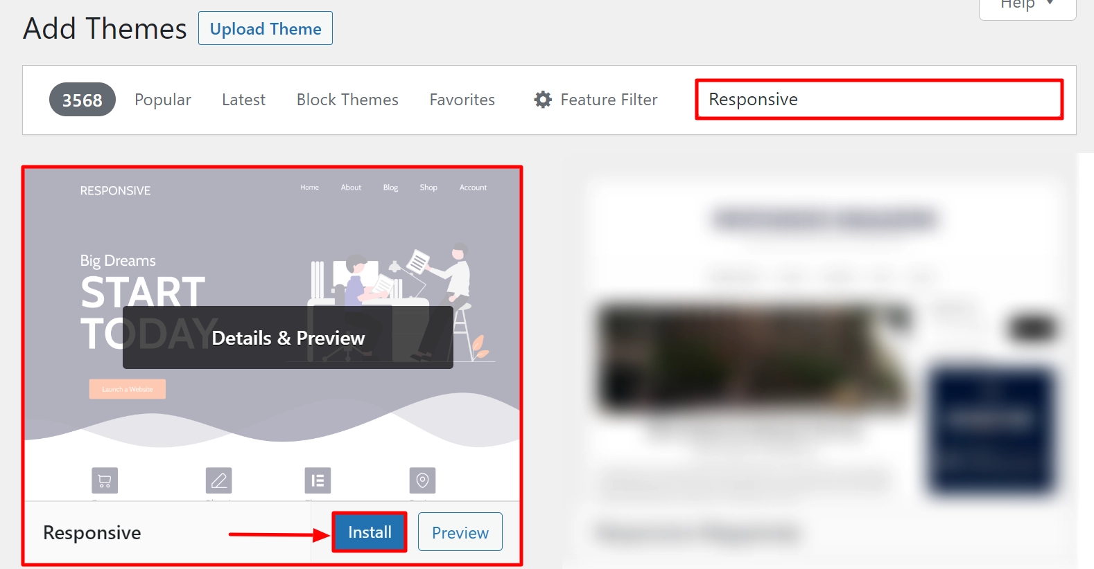 Search for Responsive theme