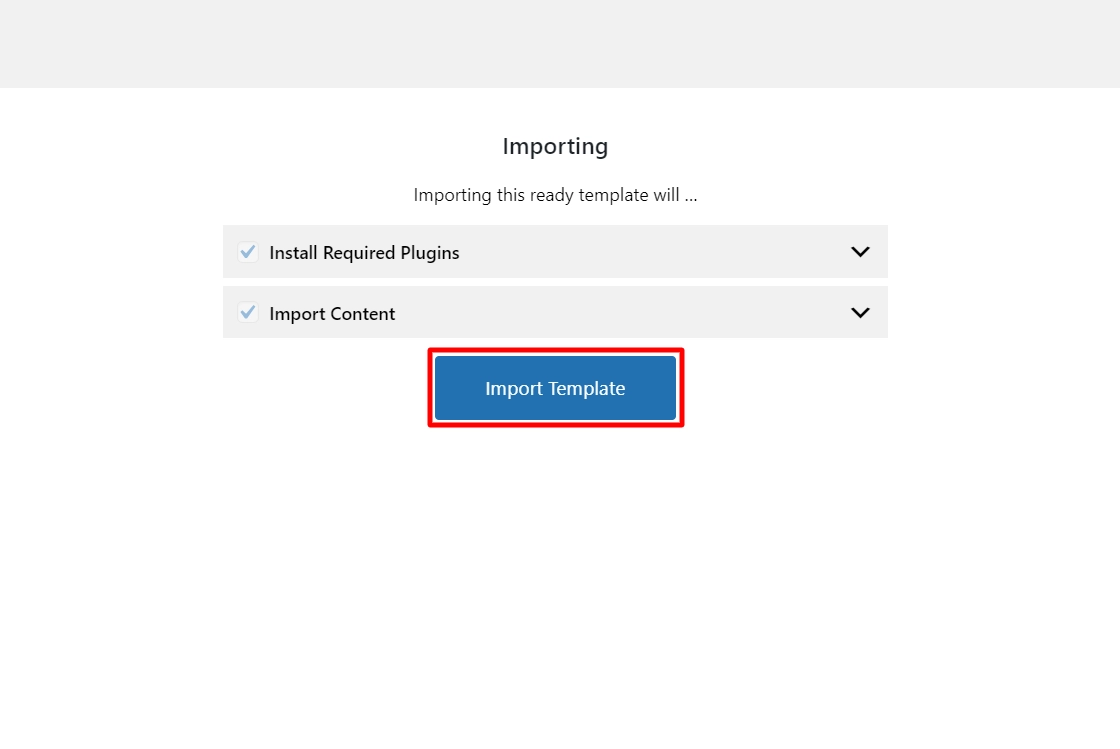 Next, click on the Import Template 